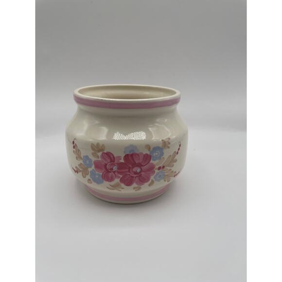 Vintage 1981 FTD Flowerpot Planter Pink Floral Pattern - Picture 2 of 6